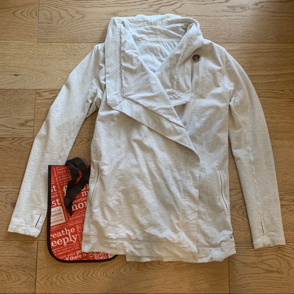 Lululemon Coast Wrap Sweatshirt 8 Oatmeal Heather